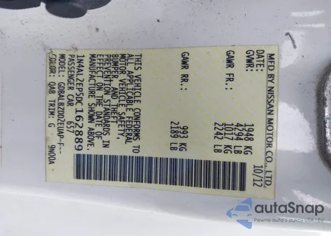 2013 Nissan Altima 2.5 S z USA, uszkodzony, nr VIN 1N4AL2EP5DC162889